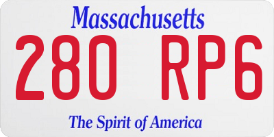 MA license plate 280RP6
