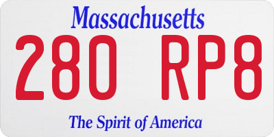 MA license plate 280RP8