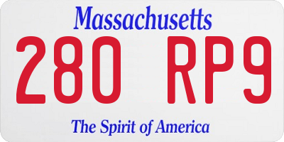 MA license plate 280RP9