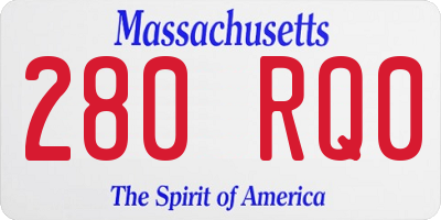 MA license plate 280RQ0