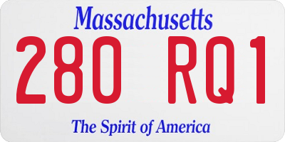 MA license plate 280RQ1