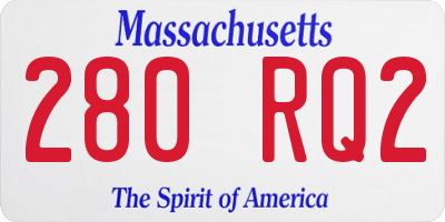 MA license plate 280RQ2