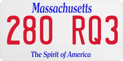MA license plate 280RQ3