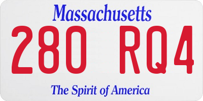 MA license plate 280RQ4