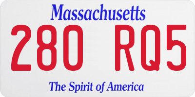 MA license plate 280RQ5