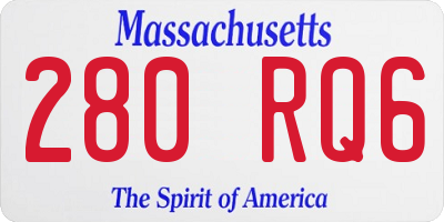 MA license plate 280RQ6