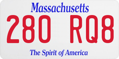 MA license plate 280RQ8