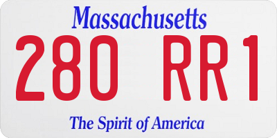 MA license plate 280RR1