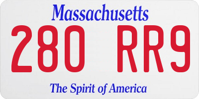 MA license plate 280RR9