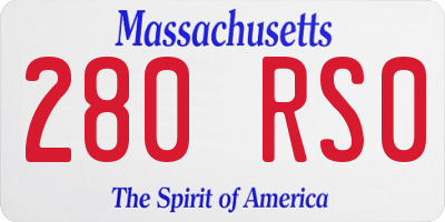 MA license plate 280RS0