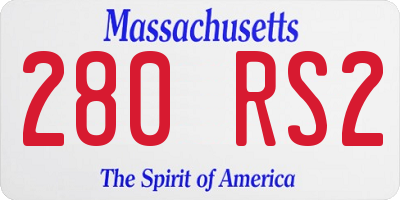 MA license plate 280RS2