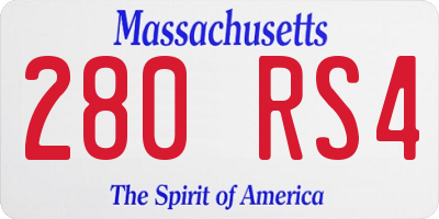 MA license plate 280RS4
