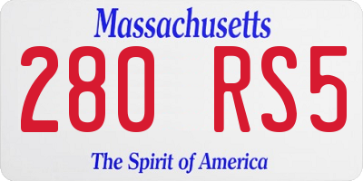 MA license plate 280RS5
