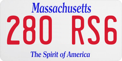 MA license plate 280RS6