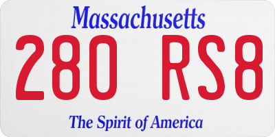 MA license plate 280RS8