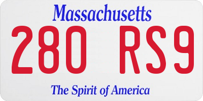 MA license plate 280RS9