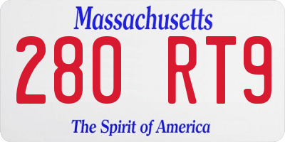MA license plate 280RT9