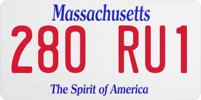 MA license plate 280RU1