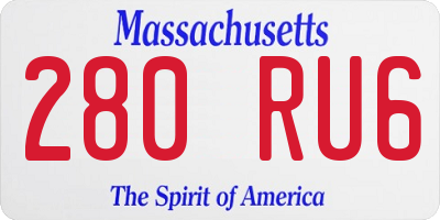 MA license plate 280RU6