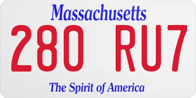 MA license plate 280RU7
