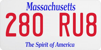 MA license plate 280RU8