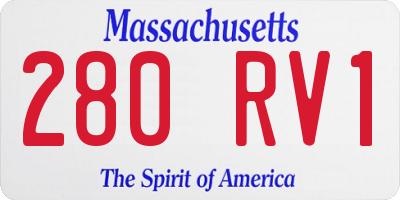 MA license plate 280RV1