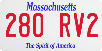 MA license plate 280RV2