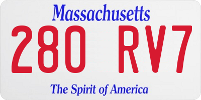 MA license plate 280RV7
