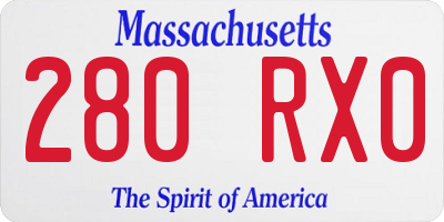 MA license plate 280RX0