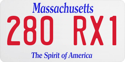 MA license plate 280RX1