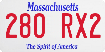 MA license plate 280RX2