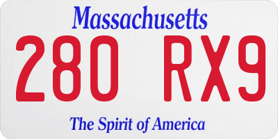 MA license plate 280RX9