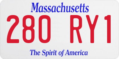 MA license plate 280RY1