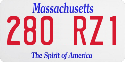 MA license plate 280RZ1