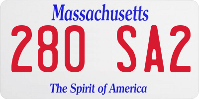 MA license plate 280SA2