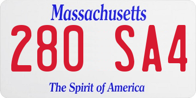MA license plate 280SA4
