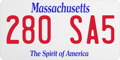 MA license plate 280SA5