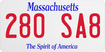 MA license plate 280SA8