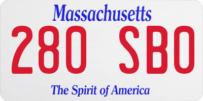 MA license plate 280SB0