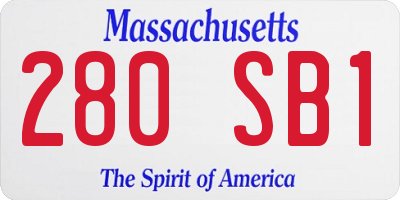 MA license plate 280SB1