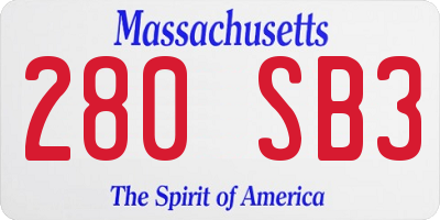 MA license plate 280SB3