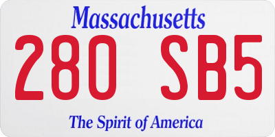 MA license plate 280SB5