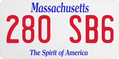 MA license plate 280SB6