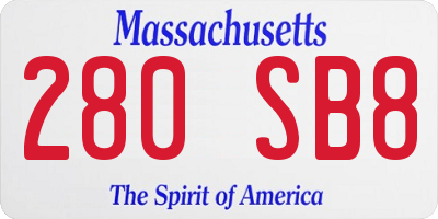 MA license plate 280SB8