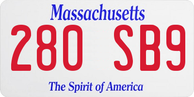 MA license plate 280SB9