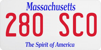 MA license plate 280SC0