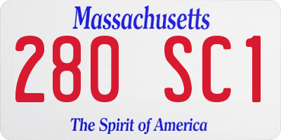 MA license plate 280SC1