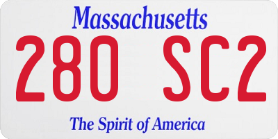 MA license plate 280SC2