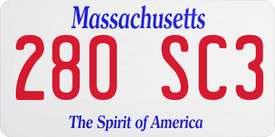 MA license plate 280SC3