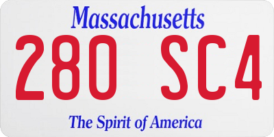 MA license plate 280SC4